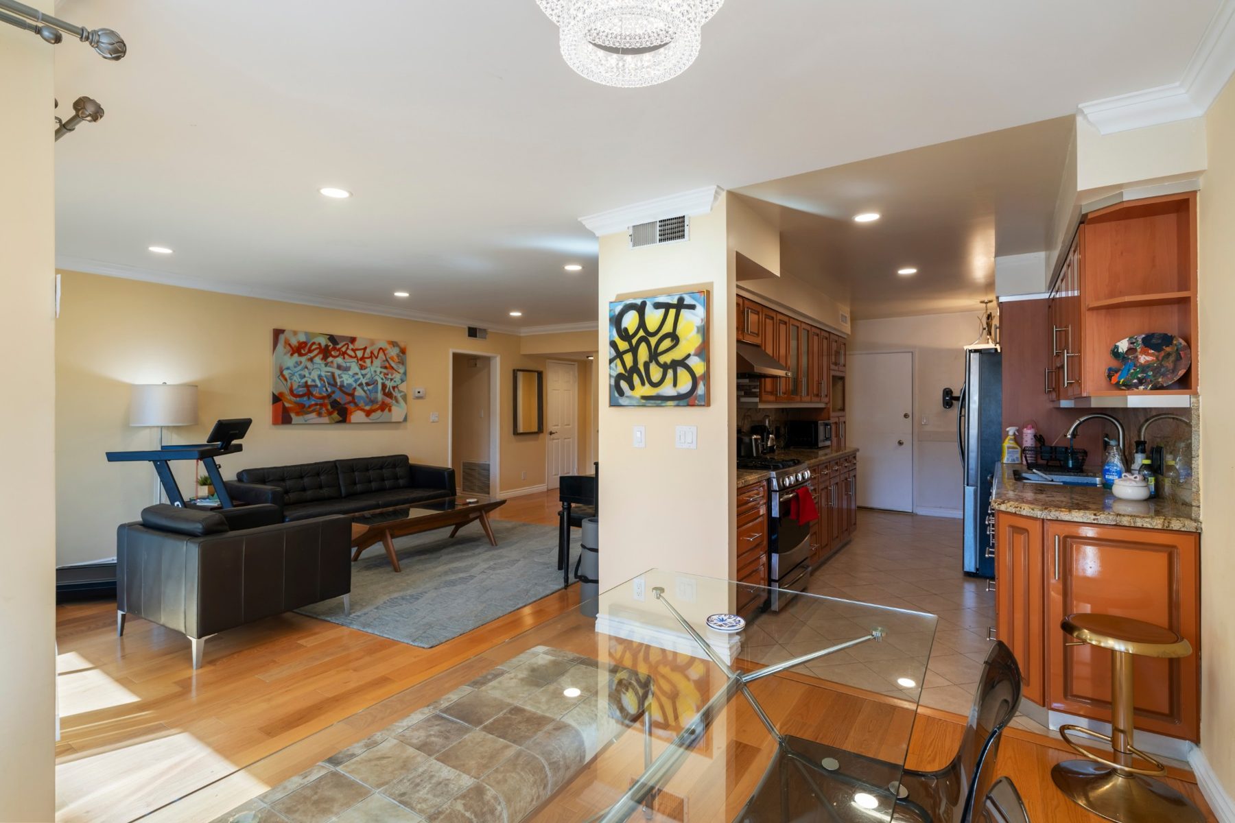 Living, dining and kitchen