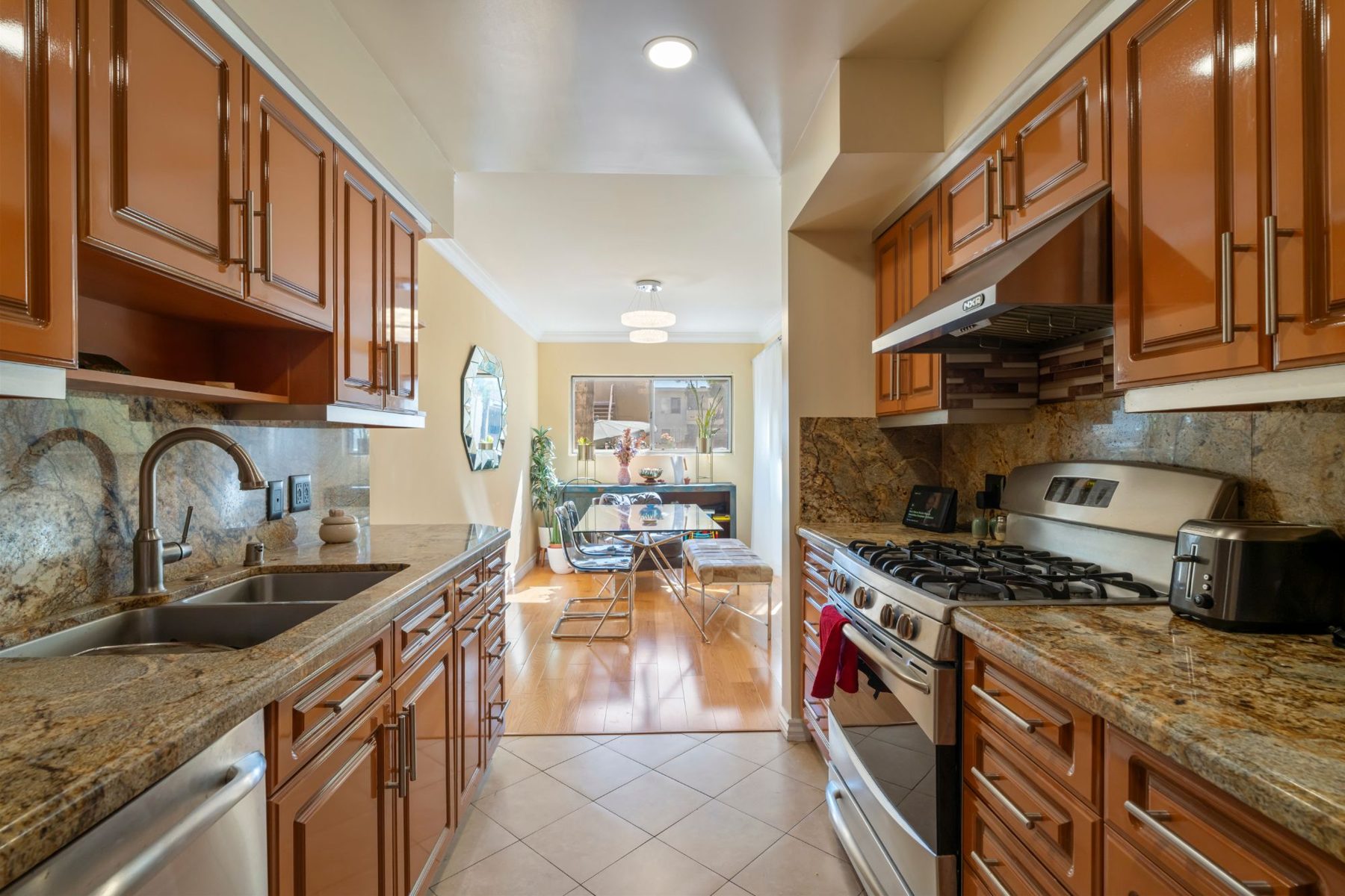 Kitchen opening to the dining room